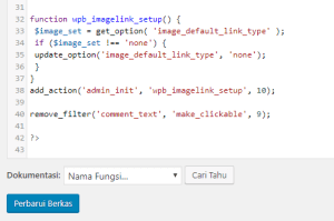 Menonaktifkan Link Aktif di Komentar WordPress