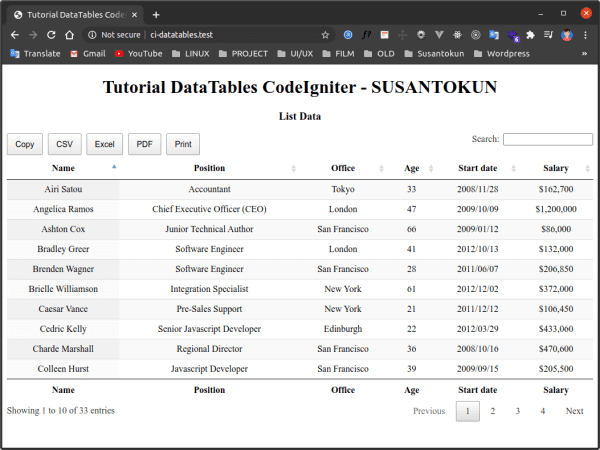 Cara Menggunakan DataTables